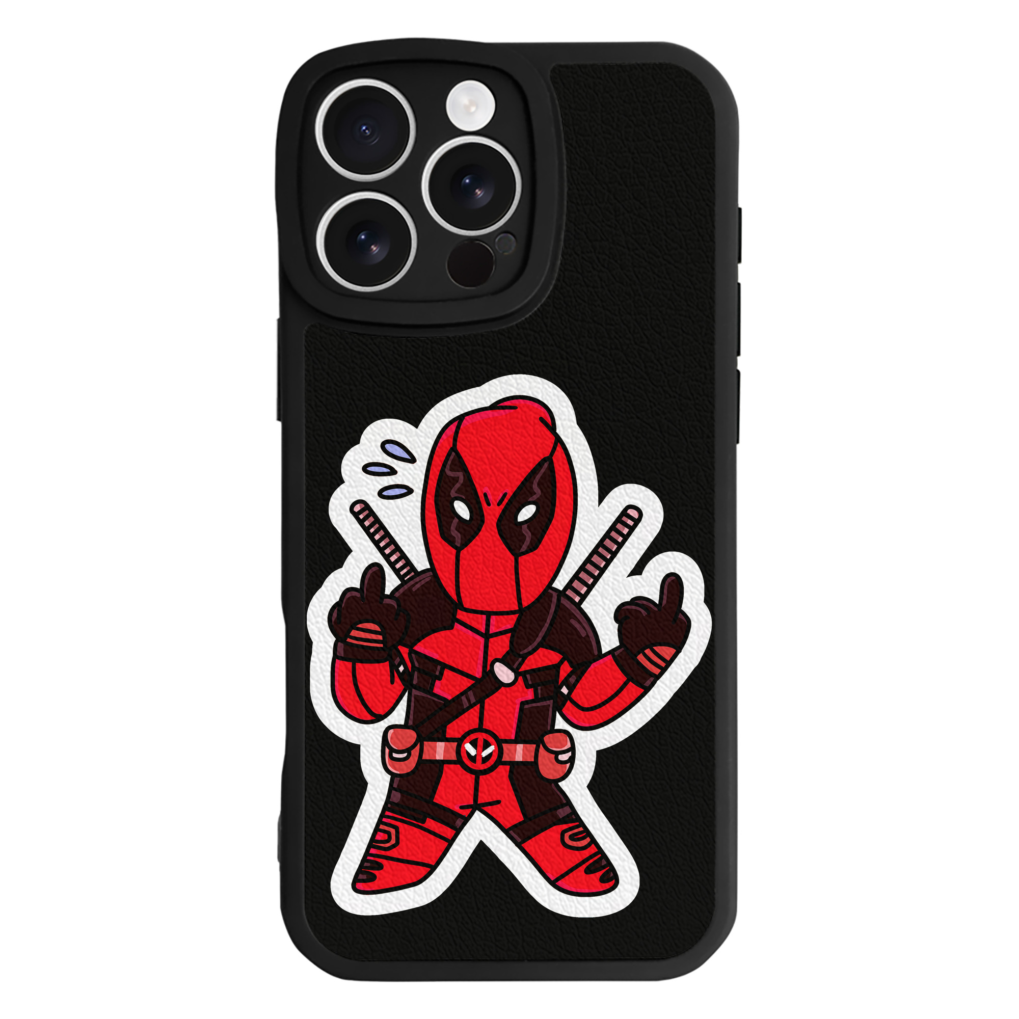 （画像用） Deadpool デッドプール 【iPhone 16シリーズ対応】シリコンスマホケース（レザー調） 材質：シリコン